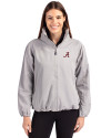 Alabama Crimson Tide Cutter & Buck Charter Eco Recycled Womens Full-Zip Jacket Polished Medium Gray Front Thumbnail Image