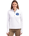 Air Force Falcons College Vault Cutter & Buck Traverse Stretch Eco Quarter Zip Womens Pullover White Front Thumbnail Image
