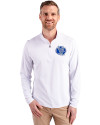 Air Force Falcons College Vault Cutter & Buck Virtue Eco Pique Recycled Quarter Zip Mens Pullover White Front Thumbnail Image