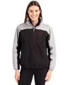 Alabama Crimson Tide Cutter & Buck Charter Eco Recycled Womens Anorak Jacket Black/Polished Front Thumbnail Image