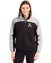 Appalachian State Mountaineers Cutter & Buck Charter Eco Recycled Womens Anorak Jacket Black/Polished Front Thumbnail Image