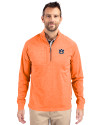 Auburn Tigers Cutter & Buck Adapt Eco Knit Heather Mens Quarter Zip Pullover College Orange Heather Front Thumbnail Image
