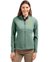 Baylor Bears Cutter & Buck Adapt Eco Knit Heather Recycled Womens Full Zip Hunter Heather Front Thumbnail Image