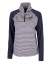 Auburn Tigers College Vault Cutter & Buck Forge Tonal Stripe Stretch Half Zip Womens Top Liberty Navy Mannequin Thumbnail Image
