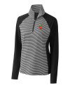 UCF Knights College Vault Cutter & Buck Forge Tonal Stripe Stretch Half Zip Womens Top Black Mannequin Thumbnail Image