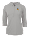 Baylor Sailor Bear College Vault Cutter & Buck Virtue Eco Pique Recycled Half Zip Pullover Womens Hoodie Polished Medium Gray Mannequin Thumbnail Image