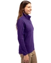 Clemson Tigers College Vault Cutter & Buck Adapt Eco Knit Stretch Recycled Womens Half Zip Pullover College Purple Side Thumbnail Image