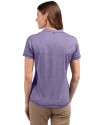 Clemson Tigers Cutter & Buck Forge Eco Heathered Stretch Womens Blade Top College Purple Heather Back Thumbnail Image
