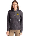 Baylor Sailor Bear College Vault Cutter & Buck Traverse Stretch Eco Camo Print Quarter Zip Womens Pullover Black Front Thumbnail Image