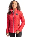 Cincinnati Bearcats College Vault Cutter & Buck Rainier PrimaLoft®  Womens Eco Insulated Full Zip Puffer Jacket Red Front Thumbnail Image