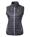 Baylor Sailor Bear College Vault Cutter & Buck Rainier PrimaLoft® Womens Eco Insulated Full Zip Printed Puffer Vest Black Mannequin Thumbnail Image
