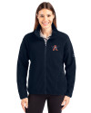 View image 1: Auburn Tigers College Vault Cutter & Buck Cascade Epic Comfort Recycled Sherpa Fleece Womens Full Zip Jacket Navy Blue Front