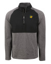 Baylor Sailor Bear College Vault Cutter & Buck Adapt Eco Knit Hybrid Recycled Mens Quarter Zip Black Heather/Black Mannequin Thumbnail Image
