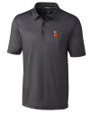 UCF Knights College Vault Cutter & Buck Pike Mini Pennant Print Stretch Mens Polo Black Mannequin Thumbnail Image