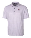 Clemson Tigers College Vault Cutter & Buck Pike Double Dot Print Stretch Mens Polo College Purple Mannequin Thumbnail Image