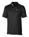 Clemson Tigers College Vault Cutter & Buck Pike Micro Floral Print Stretch Mens Polo Black Mannequin Thumbnail Image