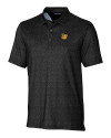 View image 3: Baylor Sailor Bear College Vault Cutter & Buck Pike Micro Floral Print Stretch Mens Polo Black Mannequin