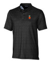 UCF Knights College Vault Cutter & Buck Pike Micro Floral Print Stretch Mens Polo Black Mannequin Thumbnail Image