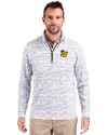 Baylor Sailor Bear College Vault Cutter & Buck Traverse Stretch Eco Camo Print Quarter Zip Mens Pullover Charcoal Front Thumbnail Image