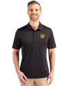 Baylor Sailor Bear College Vault Cutter & Buck Prospect Eco Textured Stretch Recycled Mens Short Sleeve Polo Black Front Thumbnail Image