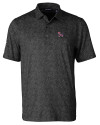 Clemson Tigers College Vault Cutter & Buck Pike Constellation Print Stretch Mens Polo Black Mannequin Thumbnail Image