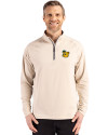 Baylor Sailor Bear College Vault Cutter & Buck Adapt Eco Knit Stretch Recycled Mens Quarter Zip Pullover Wheat Front Thumbnail Image