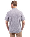 Auburn Tigers College Vault Cutter & Buck Virtue Eco Pique Botanical Print Recycled Mens Polo Navy Blue Back Thumbnail Image