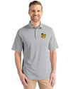 Baylor Sailor Bear College Vault Cutter & Buck Virtue Eco Pique Recycled Mens Polo Polished Medium Gray Front Thumbnail Image