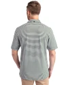 Baylor Sailor Bear College Vault Cutter & Buck Virtue Eco Pique Stripe Recycled Mens Polo Hunter Green Back Thumbnail Image