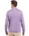 Clemson Tigers College Vault Cutter & Buck Stealth Heathered Quarter Zip Mens Pullover College Purple Back Thumbnail Image