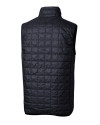 Auburn Tigers College Vault Cutter & Buck Rainier PrimaLoft® Mens Eco Insulated Full Zip Puffer Vest Dark Navy/Silver Mannequin Back Thumbnail Image