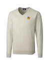 Baylor Sailor Bear College Vault Cutter & Buck Lakemont Tri-Blend Mens V-Neck Pullover Sweater Oatmeal Heather Mannequin Thumbnail Image