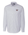 Auburn Tigers College Vault Cutter & Buck Stretch Oxford Stripe Mens Long Sleeve Dress Shirt Light Blue Mannequin Thumbnail Image