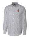 UCF Knights College Vault Cutter & Buck Stretch Oxford Stripe Mens Long Sleeve Dress Shirt Charcoal Mannequin Thumbnail Image