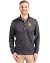 Baylor Bears Cutter & Buck Traverse Stretch Eco Camo Print Quarter Zip Mens Big and Tall Pullover Black Front Thumbnail Image