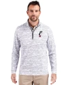 Cincinnati Bearcats Cutter & Buck Traverse Stretch Eco Camo Print Quarter Zip Mens Big and Tall Pullover Charcoal Front Thumbnail Image
