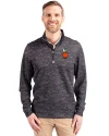 UCF Knights College Vault Cutter & Buck Traverse Stretch Eco Camo Print Quarter Zip Mens Big and Tall Pullover Black Front Thumbnail Image