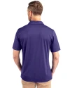 Clemson Tigers College Vault Cutter & Buck Prospect Eco Textured Stretch Recycled Mens Big & Tall Polo College Purple Back Thumbnail Image