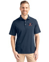 Auburn Tigers College Vault Cutter & Buck Virtue Eco Pique Recycled Mens Big and Tall Polo Navy Blue Front Thumbnail Image