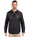 Cincinnati Bearcats College Vault Cutter & Buck Rainier PrimaLoft® Mens Big and Tall Eco Insulated Quilted Shirt Jacket Black Front Thumbnail Image