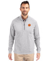 Clemson Tigers Cutter & Buck Adapt Eco Knit Heather Mens Big & Tall Quarter Zip Pullover Polished Heather Front Thumbnail Image