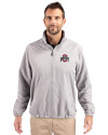 Ohio State Buckeyes - Cutter & Buck Charter Eco Knit Recycled Big & Tall Full-Zip Jacket Polished Medium Gray Front Thumbnail Image