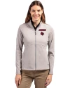 Louisville Cardinals Cutter & Buck Adapt Eco Knit Heather Recycled Womens Full Zip Polished Heather Front Thumbnail Image