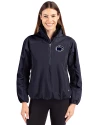Penn State Nittany Lions Cutter & Buck Charter Eco Recycled Womens Anorak Jacket Navy Blue Front Thumbnail Image