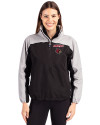 Louisville Cardinals Cutter & Buck Charter Eco Recycled Womens Anorak Jacket Black/Polished Front Thumbnail Image