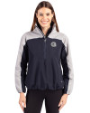 Georgetown Hoyas Cutter & Buck Charter Eco Recycled Womens Anorak Jacket Navy Blue/Polished Front Thumbnail Image