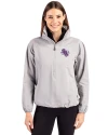 Stephen F Austin Lumberjacks Cutter & Buck Charter Eco Recycled Womens Anorak Jacket Polished Medium Gray Front Thumbnail Image