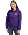 LSU Tigers Cutter & Buck Charter Eco Recycled Womens Full-Zip Jacket College Purple Front Thumbnail Image