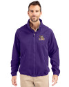 LSU Tigers Cutter & Buck Charter Eco Recycled Mens Full-Zip Jacket College Purple Front Thumbnail Image