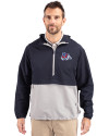 Fresno State Bulldogs Cutter & Buck Charter Eco Recycled Mens Anorak Jacket Navy Blue/Polished Front Thumbnail Image